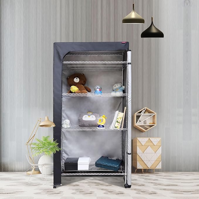 Waterproof Shelf Cover with Clear Front, Fits 36 x 18 x 62 in – Black