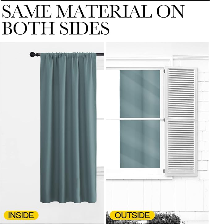 NICETOWN Blackout Curtains for Bedroom, 1 Pair, 70 by 63-inch, Window Treatment