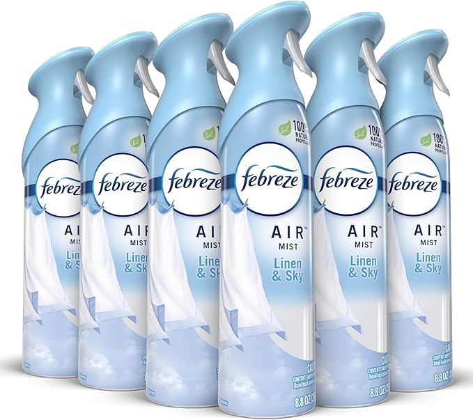 Febreze® Odor-Fighting Air Fresheners, Linen Sky™, 8.8 Oz, Carton Of 6 Fresheners
