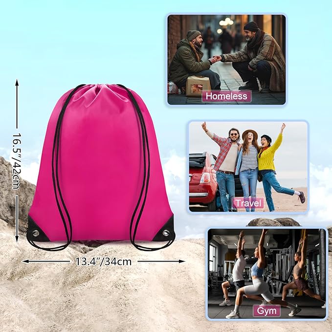 Drawstring Backpack Bulk 70Pcs String Backpack Drawstring Bags Cinch Bag Sackpack for Men Women Gym(14 Colors)