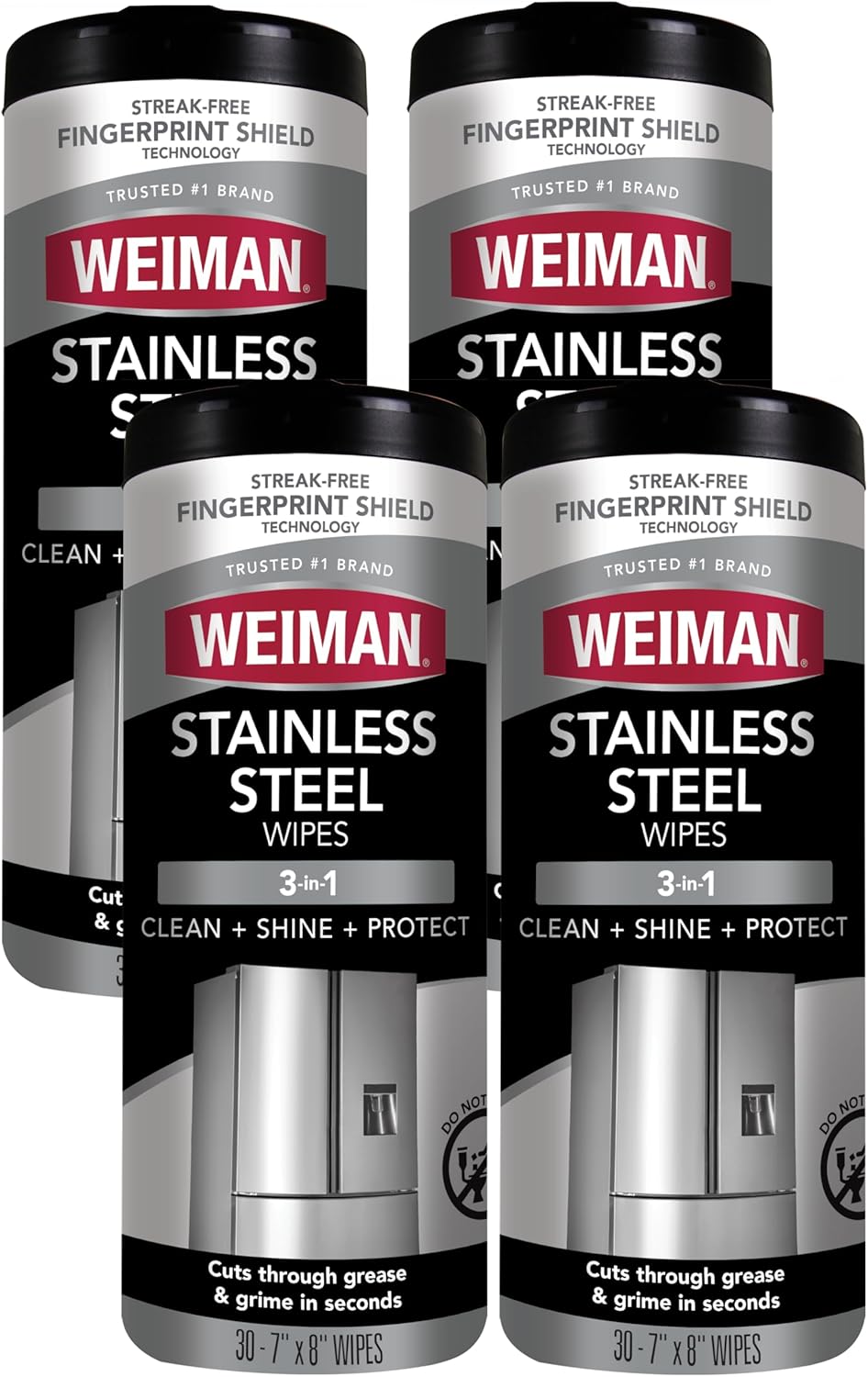 Weiman Stainless Steel Cleaner and Polish Wipes, 30 Count
