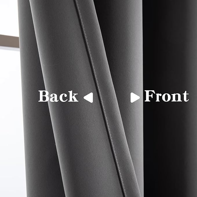 IGEMAEVE Light Grey Blackout Curtains 84 Inch Length 2 Panels Set, Grommet