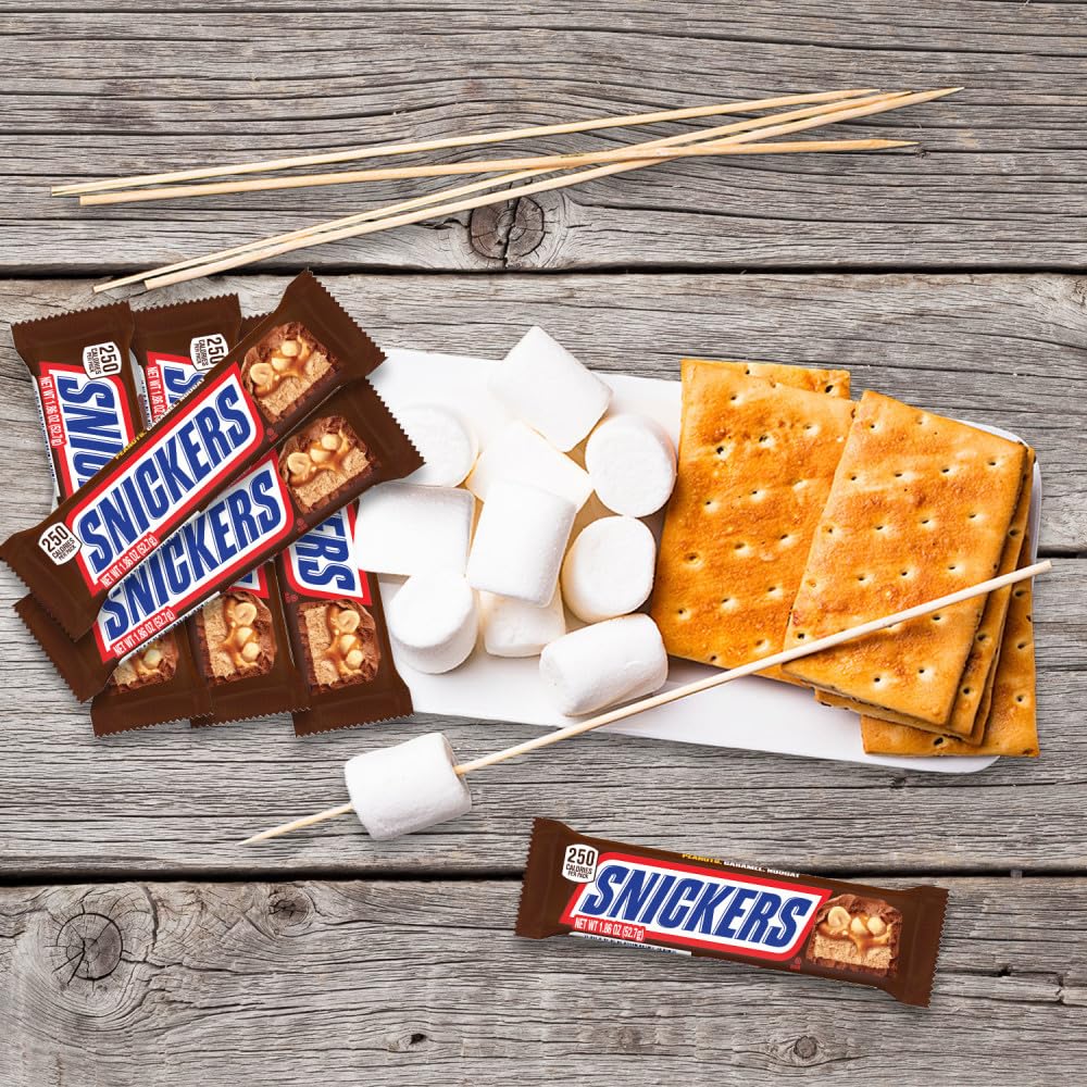 snickers full size bulk milk chocolate candy bars, 1.86 oz bar, 48 count box