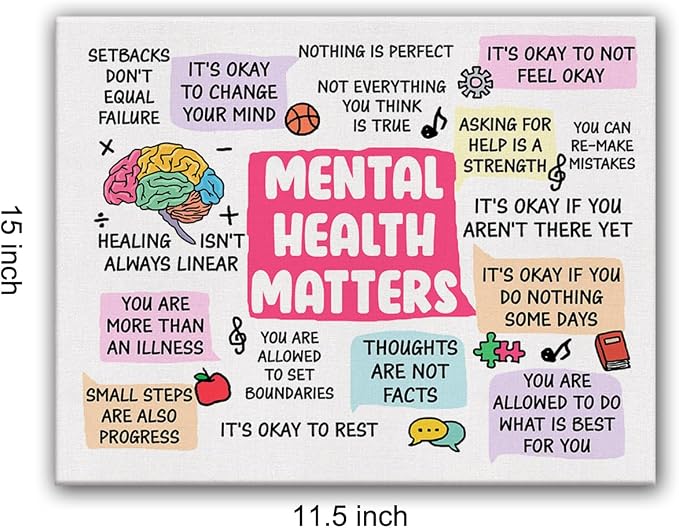 Hijie Therapy Office Mental Health Poster Canvas Wall Art