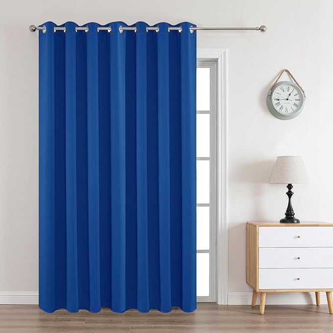 Joydeco Blackout Curtains 90 Inches Long 1 Panel, Thermal Insulated Long Curtains& Drapes 1 Piece, Room Darkening Grommet Drapes for Living Room Bedroom Window (W70 x L90 Inch, Royal Blue)