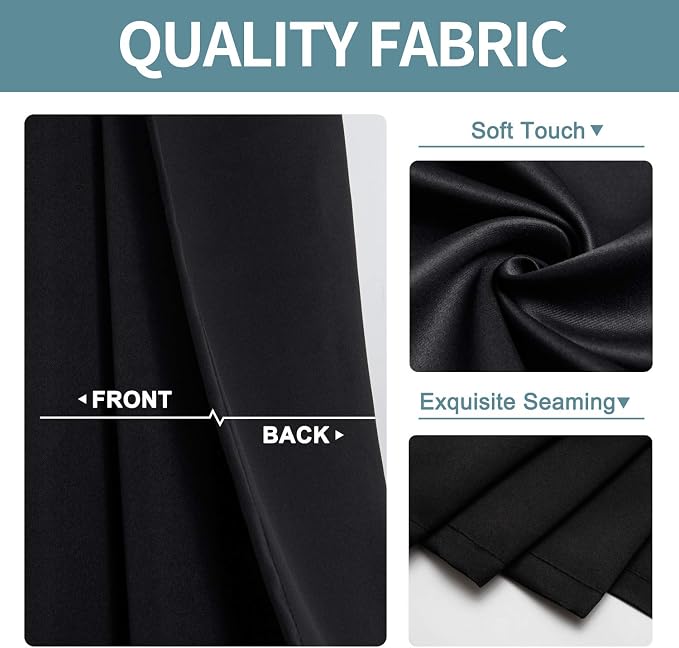 ChrisDowa Blackout Curtains 90 Inches Long 2 Panels Set