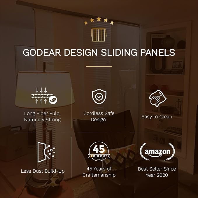 GoDear Design Adjustable Sliding Panel Track Blinds