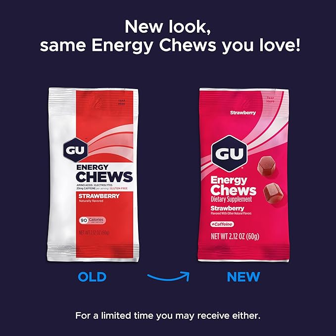 GU Energy Chews, Variety Pack Energy Gummies with Electrolytes, Vegan, Gluten-Free, Kosher, Caffeine/Caffeine-Free, and Dairy-Free On-The-Go Energy for Any Workout, 12 Bags (24 Servings Total)