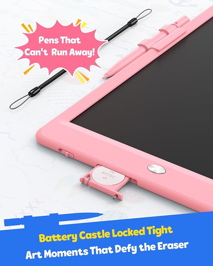 LCD Writing Tablet for Kids, 10-inch Coloring Drawing Pad, Mess Free Doodle Board, Christmas Gifts for Girls and Toddlers, Toys for 3 4 5 6 7 8 Year Old Boys (Pink) (Pack of 2)