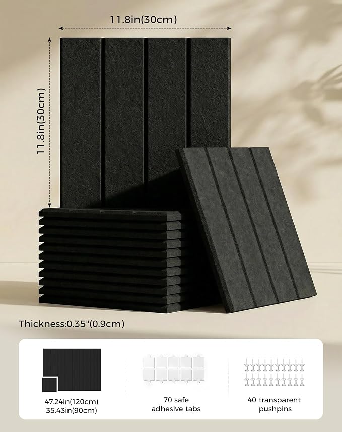 Aothia 12-Pack Felt Bulletin Board Tiles
