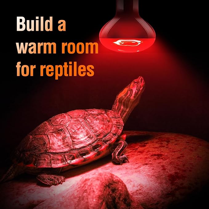 Leoterra Reptile Heat Lamp 100w Day and Night Heat Lamp Combo Pack for Turtle,Bearded Dargon,Lizard,Snakes Use Heat Light Bulb,Easy to Install