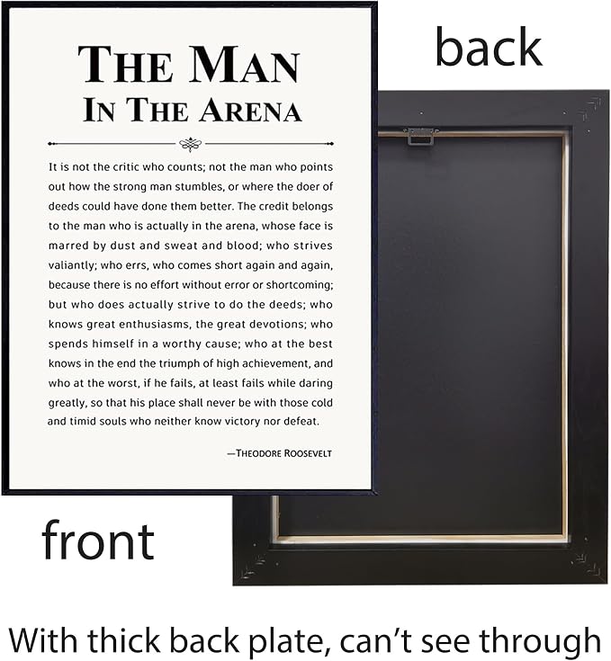 Howwii Inspirational Wall Art Office Decor The Man in the Arena Motivational