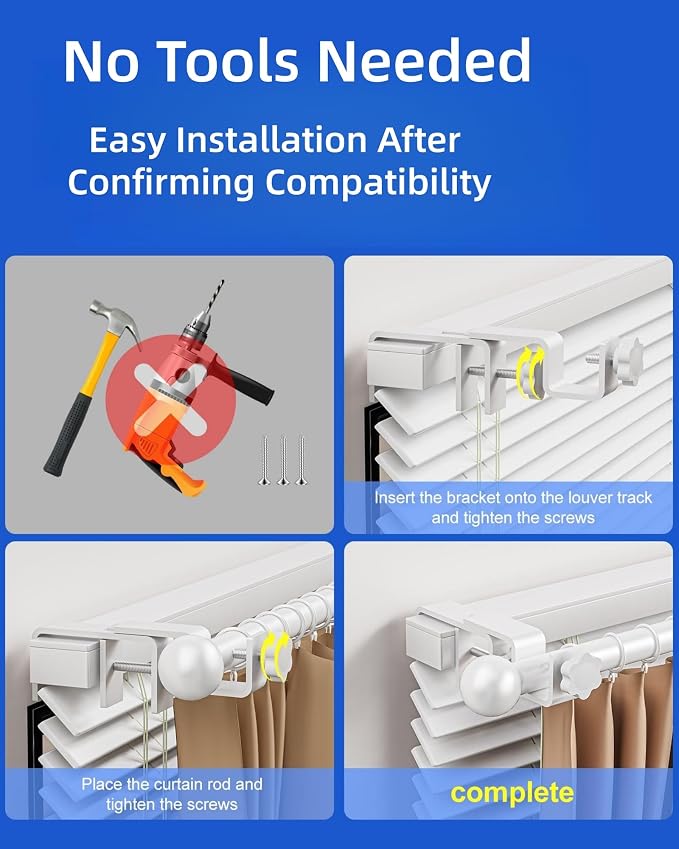 Over-Blinds Curtain Rod Brackets