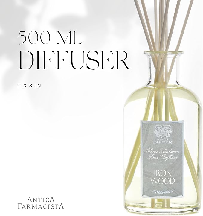 Antica Farmacista Home Ambiance Diffuser - Long-Lasting Reed Scent Diffuser - Luxury Room Freshener Gift - Ironwood, 16.9 fl oz