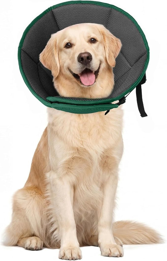 Dog Cone for Large Dogs After Surgery, Soft Dog Cone Collar for Dogs to Stop Licking, Adjustable Comfy E-Collar Alternative Lightweight Post-Surgery Recovery Elizabethan Collar for Pet
