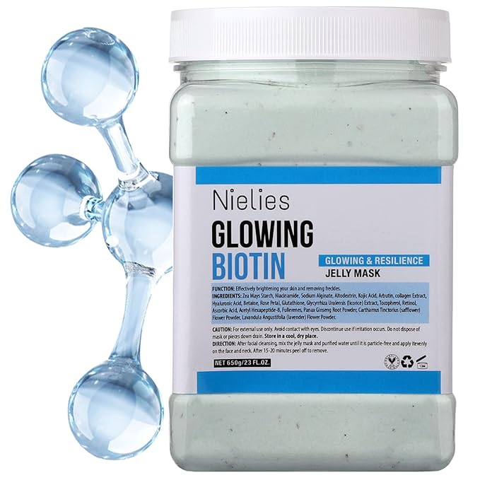 Glowing Biotin Peel-Off Jelly Mask Set, Jelly Mask For Facials, Face Mask For Instant Hydration, Vegan Peel Off Face Mask, Facial Skin Care Product Peel Off For Moisturizing, Glowing