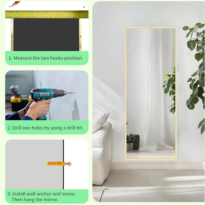 Sunniry Gold Mirror Full Length 56x16 inch, Floor Length Mirror