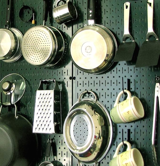 Wall Control Pegboard 32in x 16in Green Metal Pegboard Tool Board Panel