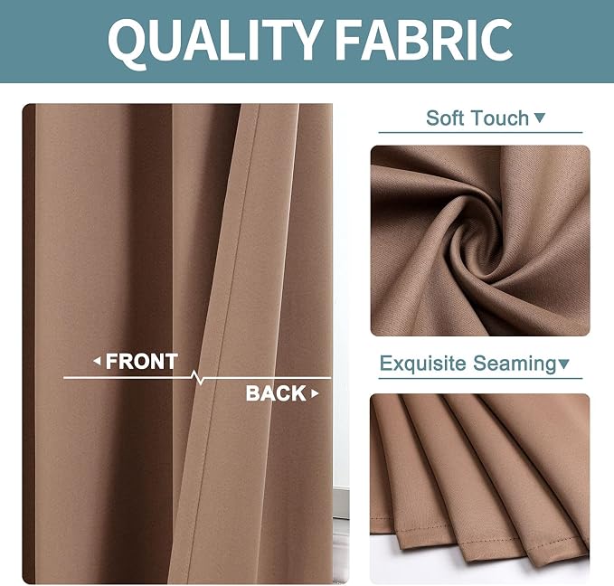 ChrisDowa Room Darkening Curtains 90 Inches Long 2 Panels Set