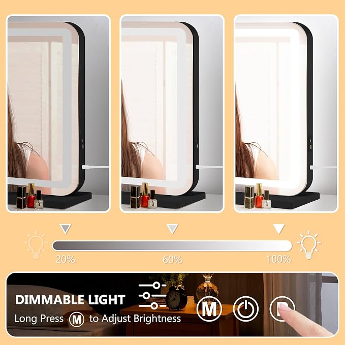 Ratsamee Black 26" x 20" Vanity Mirror