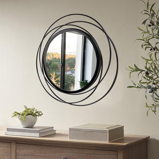 2 Set. Circle Mirrors for Wall Decor for Living Room Bedroom Bathroom Entryway