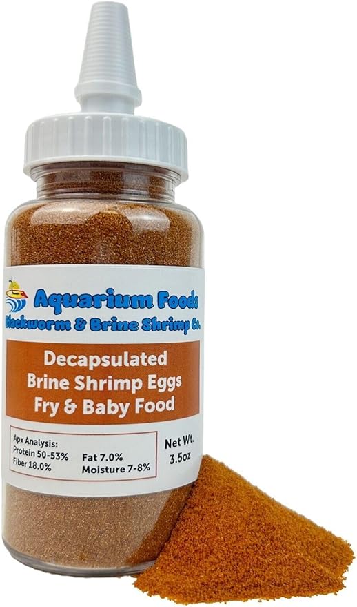 Aquatic Foods Inc. Decapsulated Brine Shrimp Eggs as Fry & Baby Food, Straight to Feeding Non-Hatching Brine Shrimp Eggs…3.5oz Squeeze Bottle