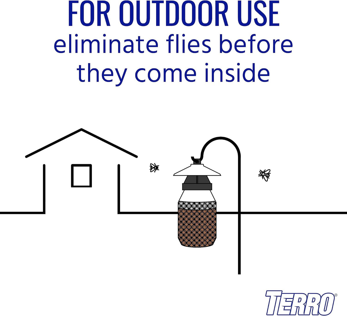 TERRO T380 Outdoor Reusable Fly Magnet Fly Trap - Poison Free Fly Killer and Trap with Bait