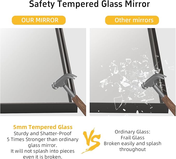 20”x 28” Black Bathroom Mirrors