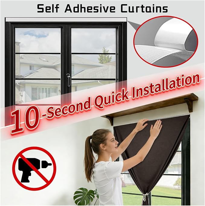 Self-Adhesive Total 100% Blackout Window Treatment