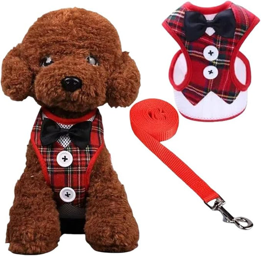 Dog Vest, pet Gentleman Costume,Birthday, Halloween, Role-Playing, Christmas Party Dog Suit and tie Costume, Formal pet Costume with tie, Suitable for Chihuahuas,Cats, L（15-20LB）
