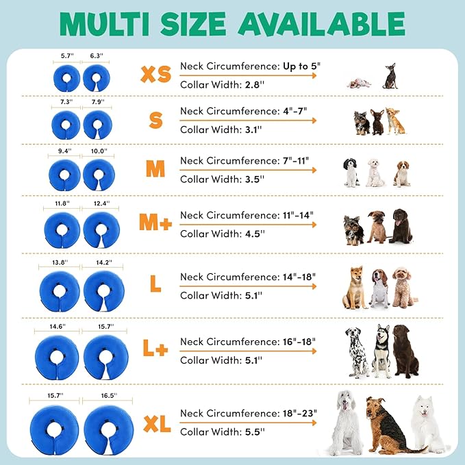 BENCMATE Inflatable Dog Cone Collar Alternative, Soft Dog Cone for Small Medium Large Dogs and Cats, Neck Recovery ECollar Donut Collar After Surgery (Large, Plaid)