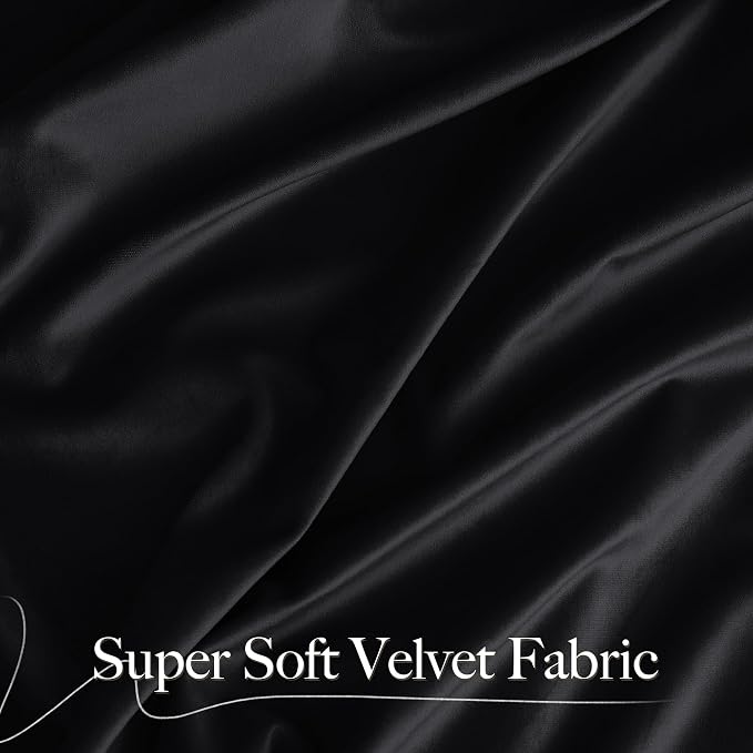 NICETOWN 102 inch Black Velvet Curtains