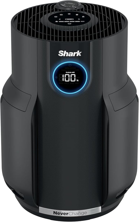 Shark Air Purifier for Home, NeverChange, for Large Room, HEPA-Exceeding Filter, Captures Pollutants, Pet Dander, Dust, Odor, Smoke, and More, Odor Neutralizer, HP152, Charcoal
