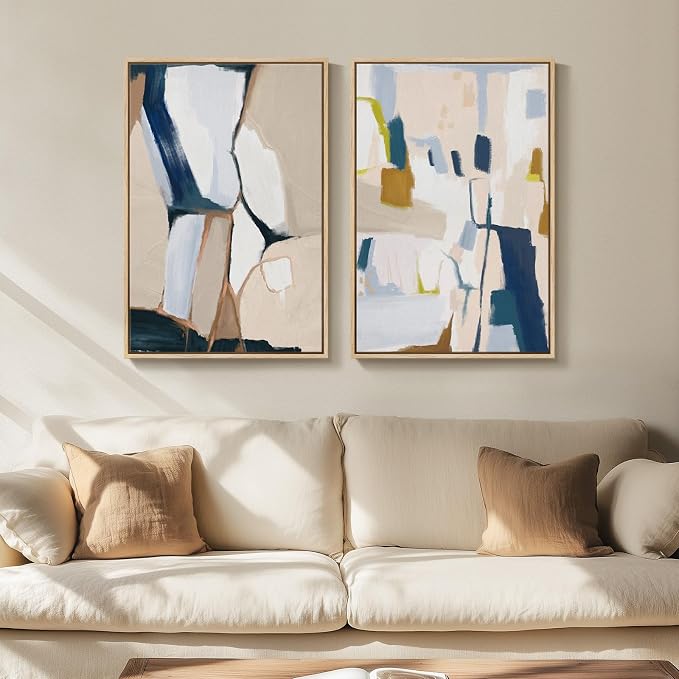 Framed Neutral Abstract Wall Art