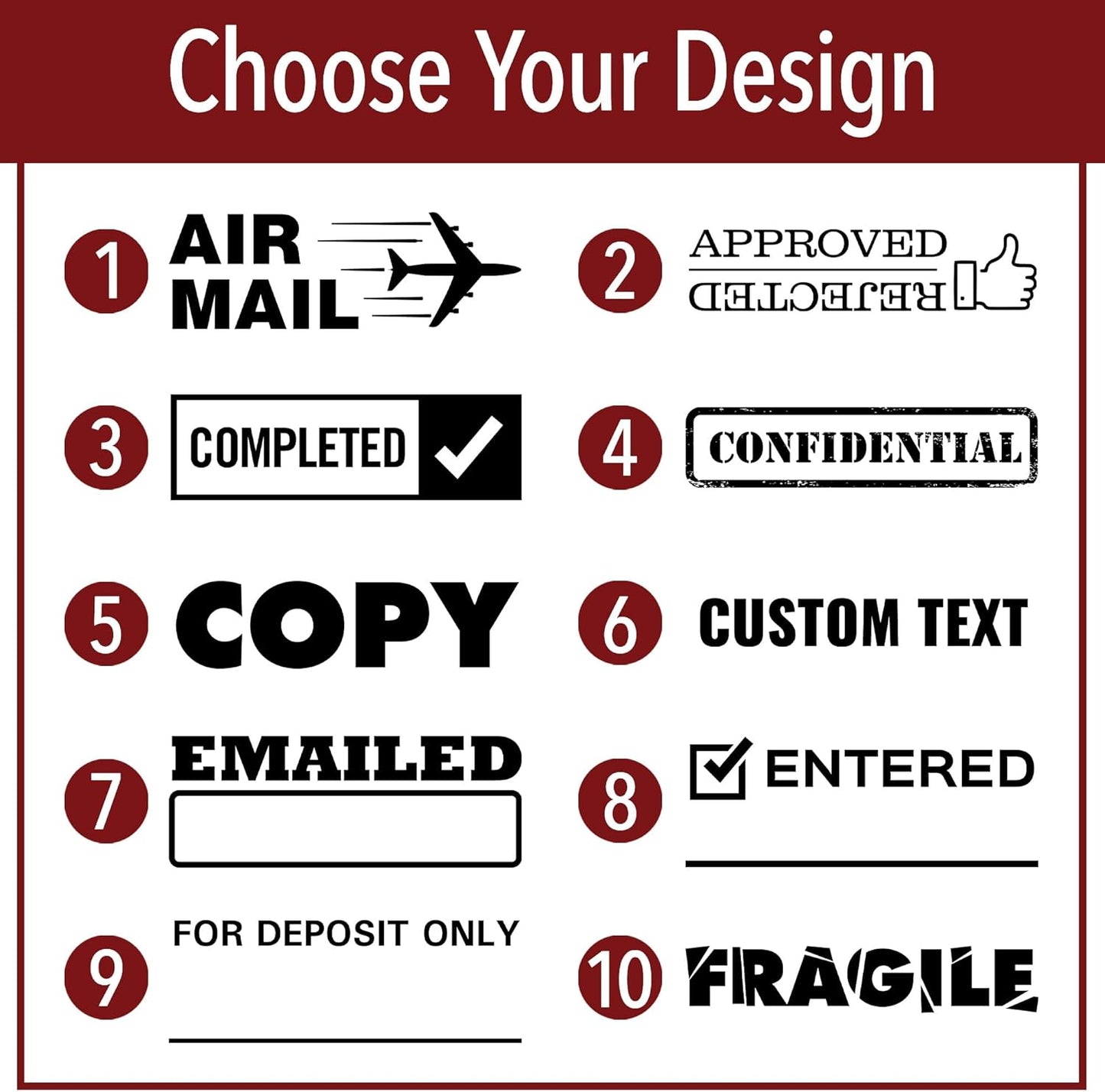 for Deposit Only Office Stamp | 4 Different Sizes | 20 Designs | Multiple Color Options | Perfect for Quick Validation of Office Documents (for Deposit Only, Xtra Wide)