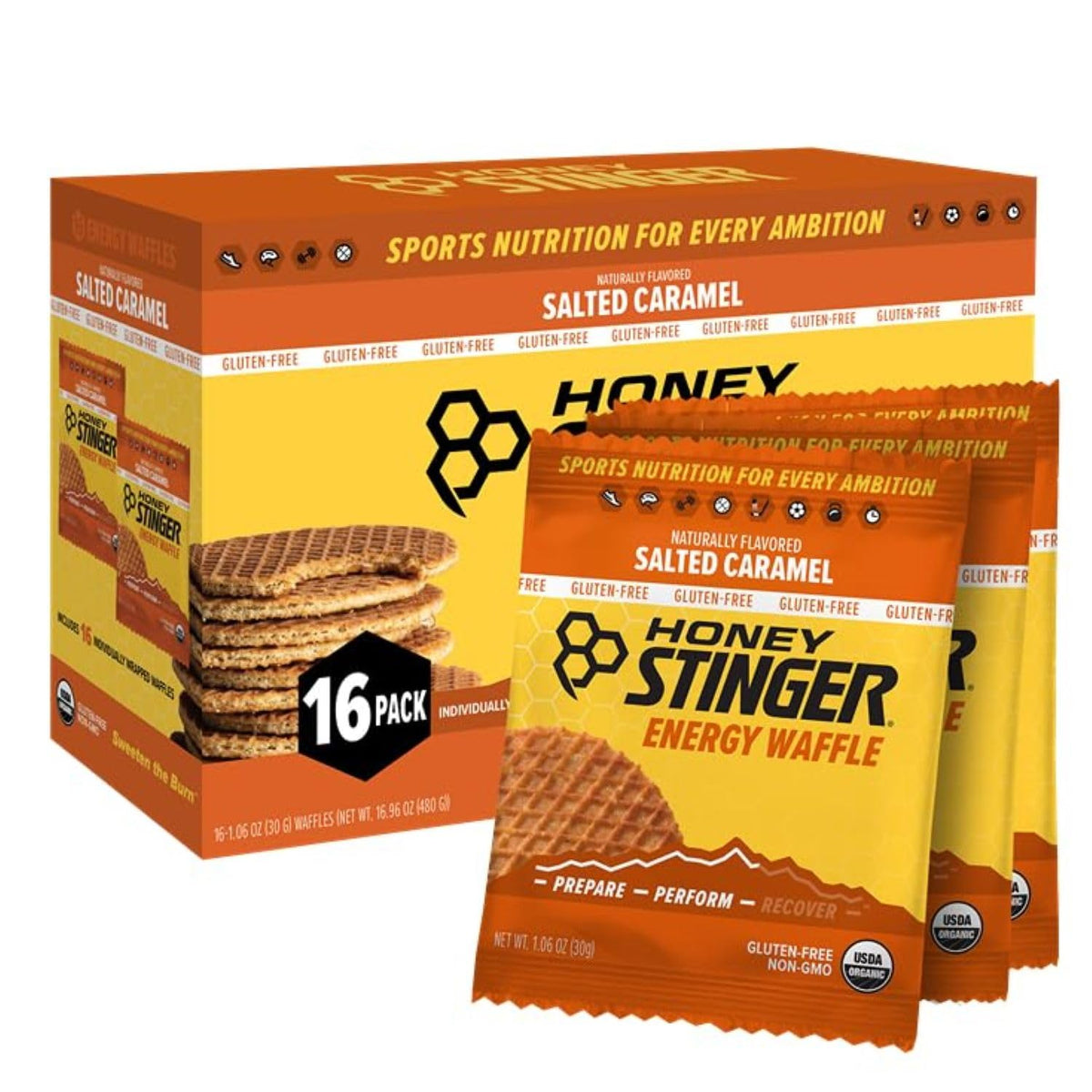 Honey Stinger Organic Honey Waffle, Energy Stroopwafel for Exercise, Endurance and Performance, Sports Nutrition for Home & Gym, Pre & During Workout, 25.44 Ounces (Pack of 24)