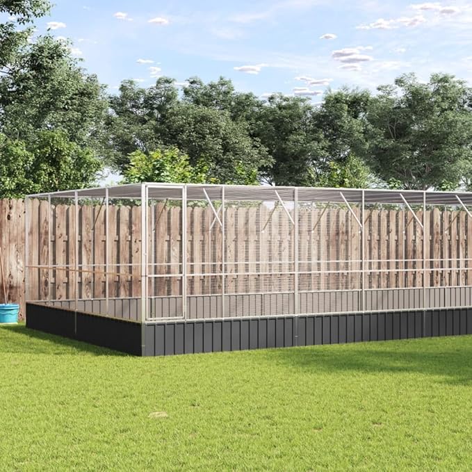 Outdoor Aviary Bird Cage, Galvanized Steel Outside Ample Activity Space Birdcage, 327.6"x163"x83.5", -277