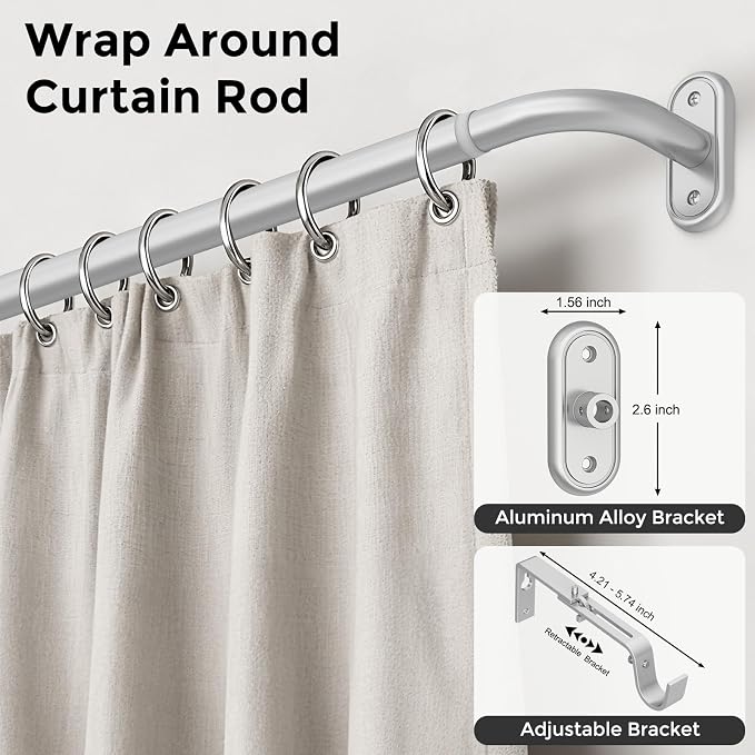 Curtain Rods 36-88 Inch, 1 Inch Adjustable Heavy Duty Room Darkening Window