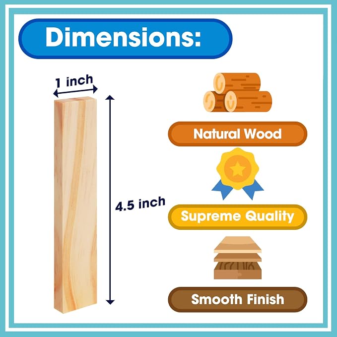 Wooden Building Blocks Set - 200-Piece Plank Block Construction Toys, STEM Educational Wood Toy for Kids and Toddlers