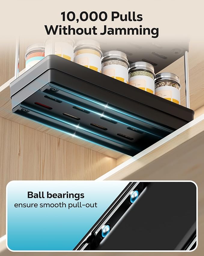 Nieifi Spice Organization for Cabinet-Vertical Spice Rack Pull Out-Spice Rack Organizer for Cabinet-8-1/4 inch Wide-Seasoning Kitchen Organizer-8.26" W x 10.6" D x 8.7" H-1 Pack-2 Tier