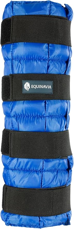 Equinavia Cool Relief Therapy Ice Boots Leg Wraps for Horses, Gel Pack with Adjustable Straps | 16.5" x 15.5" Single - Royal Blue - Single - One Size