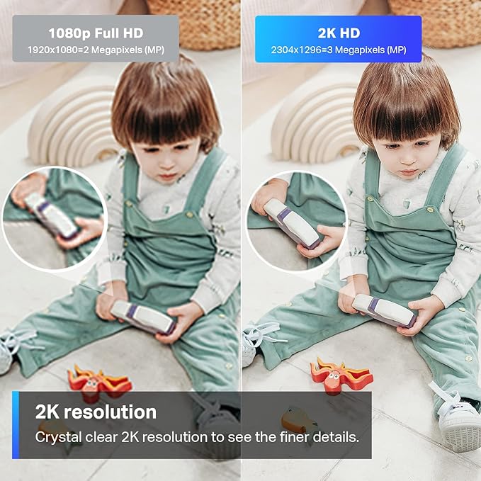 Tapo TP-Link 2K Pan/Tilt Security Camera for Baby Monitor, Dog Camera w/Motion Detection and Tracking, 2-Way Audio, Night Vision, Cloud &SD Card Storage, Works w/Alexa & Google Home C210
