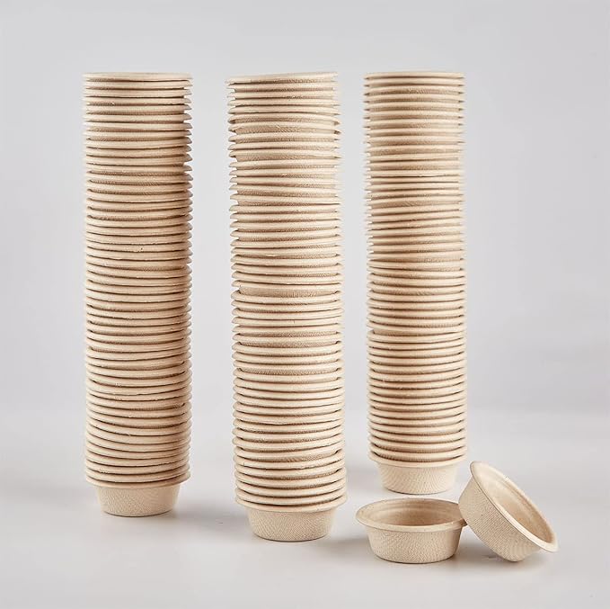 Paper Feeding Cups Samll 0.5 oz Gecko Food and Water Feeding Dish Ledge Accessories Bowls for Crested Gecko Lizards Reptiles Pets (100cups)