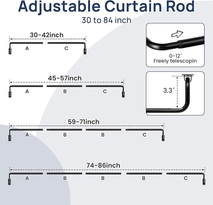 ENJOYBASICS Blackout Curtain rod