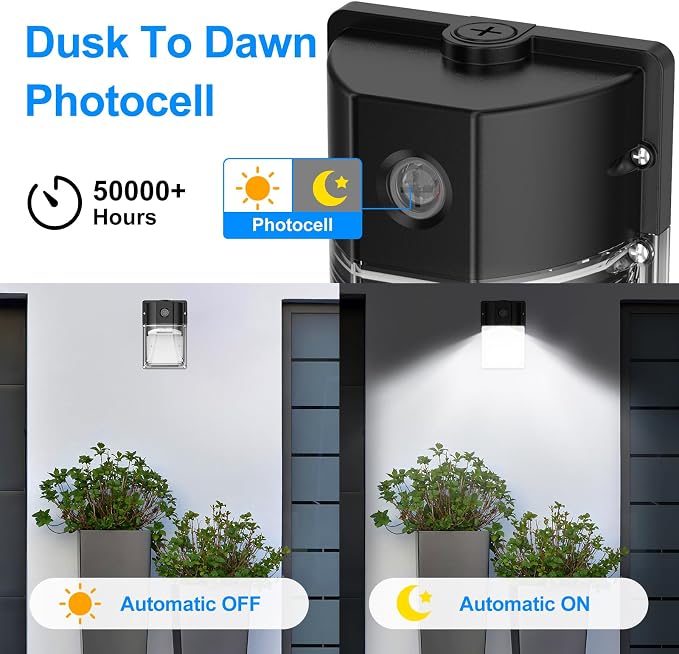 30W LED Wall Pack Light, Dusk to Dawn Outdoor Lighting Sensor, LED Outdoor Wall