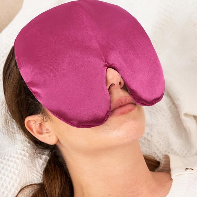 Weighted Sinus Mask, Warm Cold Compress Eye Mask for Dry Eyes, Migraine, Sinus Pressure Relief, Stress, Eye Pillow Microwavable Face Heating Pad for Puffy Eyes, Self-Care Gifts for Women
