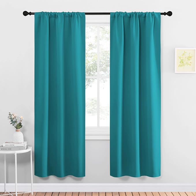 NICETOWN Peacock Blue Blackout Curtains Panels