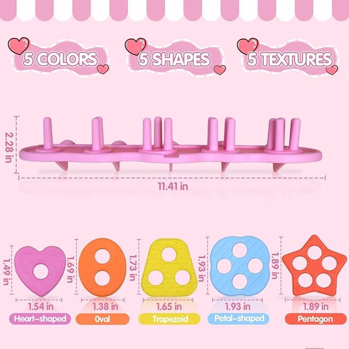 Toddler Bath Toys, Mold Free Silcone Shape Sorting & Stacking Bath Toy Set with 20 Textured Floating Pieces, No Hole Design, Silicone Color & Shape Sorter for Baby Early Learning Bathtub Fun