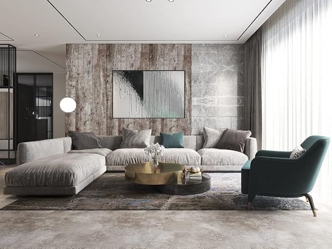 Dimoon 236"x17.7" Wood Stick and Peel Wallpaper Dark Grey Brown Wood Contact