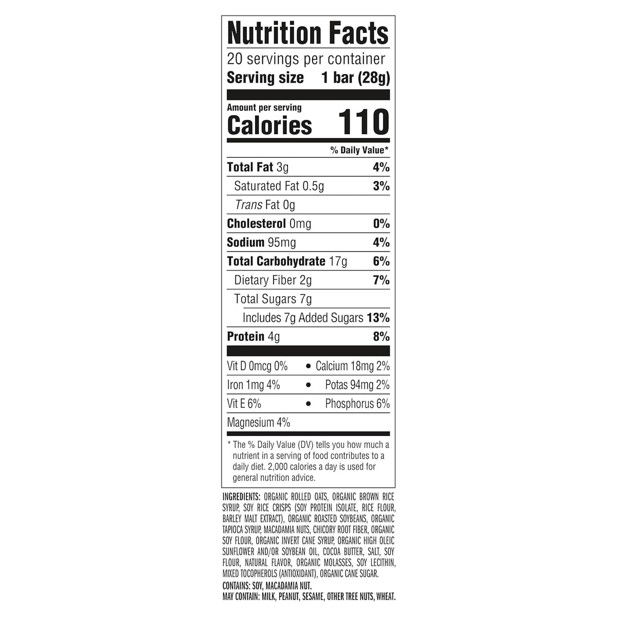 CLIF BAR Minis - White Chocolate Macadamia Nut Flavor - Made with Organic Oats - 4g Protein - Non-GMO - Plant Based - Snack-Size Energy Bars - 0.99 oz. (20 Pack)